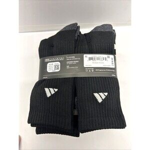 Adidas Youth Athletic Cushioned 6 Pack Crew Socks Black Large 5Y-7Y New